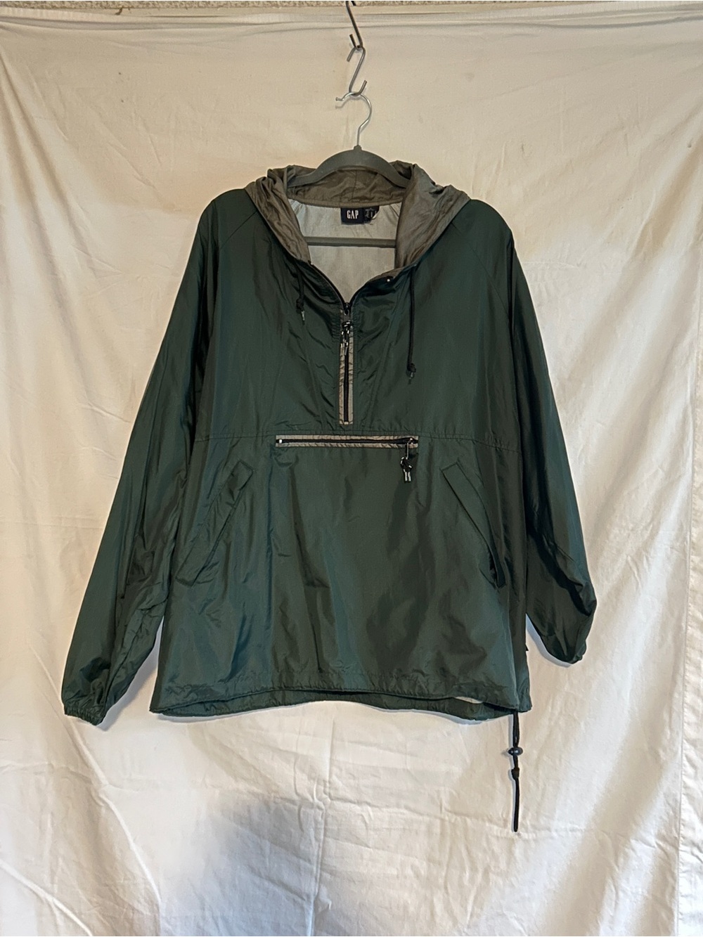 GAP Men's Forest Green Hooded Pullover Windbreaker